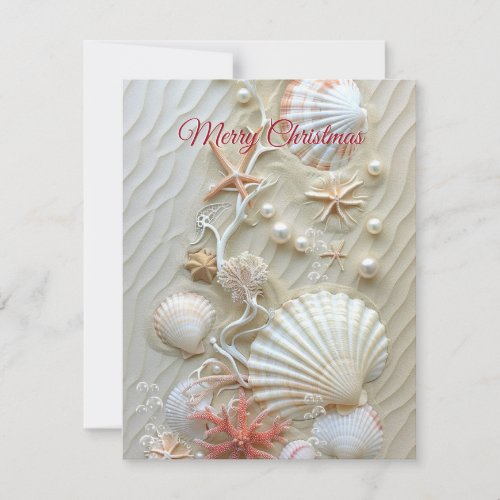 Seas and Greetings Starfish Pink Coral Pearls  Card