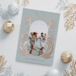 Seas & Greeting Ocean Marine Life Arch Photo Frame Foil Holiday Card<br><div class="desc">Our Beautiful Seas and greeting holiday collection are inspired by the natural beauty of marine and ocean life. Our rose gold foil holiday card features our beautiful hand-drawn stylized ocean marine life captured in an elegant and whimsical design. "Seas & Greeting" is written in an elegant script font in rose...</div>