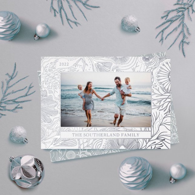 Seas & Greeting Ocean Marine Life Photo Foil Holiday Card (Creator Uploaded)
