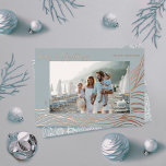 Seas & Greeting Ocean Marine Life Waves Photo Foil Holiday Card<br><div class="desc">Our Beautiful Seas and greeting holiday collection are inspired by the natural beauty of marine and ocean life. Our rose gold foil holiday card features our beautiful hand-drawn stylized ocean waves design in rose gold foil. "Seas & Greeting" is written in an elegant script font in rose gold along with...</div>