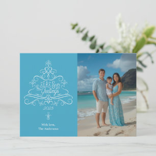 Seas & Greetings Beach Photo Christmas Holiday Card