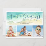 Seas &amp; Greetings Beach Photo Holiday Card