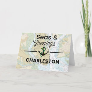 Seas & Greetings Chart- Charleston Holiday Card