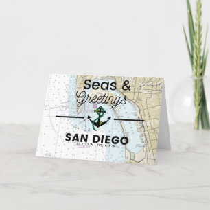 Seas & Greetings Chart-San Diego Holiday Card