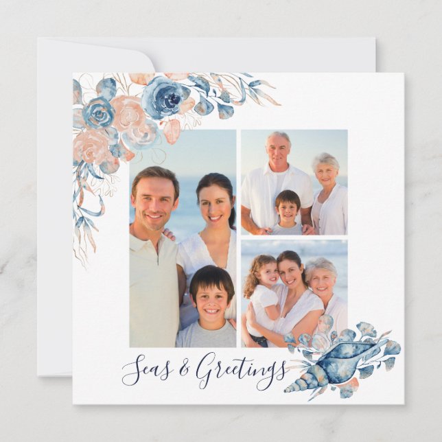 Seas & Greetings Christmas Nautical Chic 3 Photo (Front)