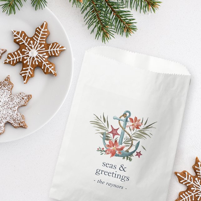 Seas & Greetings | Coastal Holiday Favor Bag (Creator Uploaded)