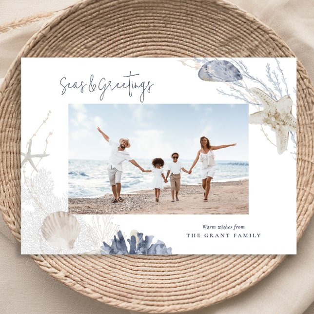 Seas & Greetings Coastal Holiday Photo Card (Seas & Greetings Coastal Holiday Photo Card)