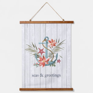 Seas & Greetings Nautical Christmas Hanging Tapestry