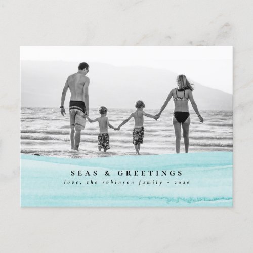 Seas  Greetings Ocean Family Photo Christmas Card