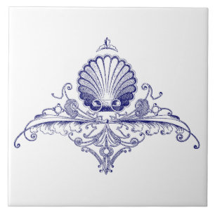 Seas hell Ornament Frieze Blue & White Ceramic Tile