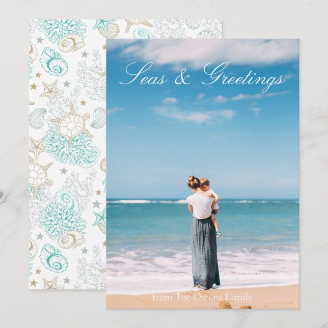 Seas Love Sea & Greetings Ocean Photo Flat Card (Front/Back)