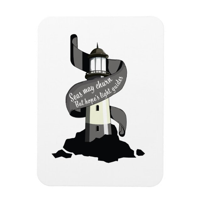 Seas may churn, but hope's light guides magnet (Vertical)