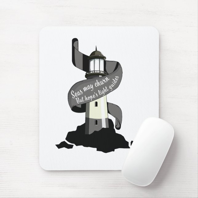 Seas may churn, but hope's light guides mouse pad (With Mouse)