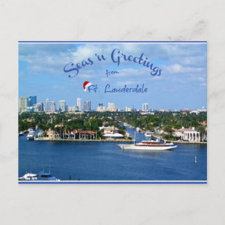Seas n Greetings from Sunny Ft Lauderdale Florida Postcard