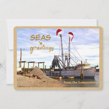 Seas 'n Greetings From The Lowcountry Coastal Holiday Card by Sozo4all at Zazzle