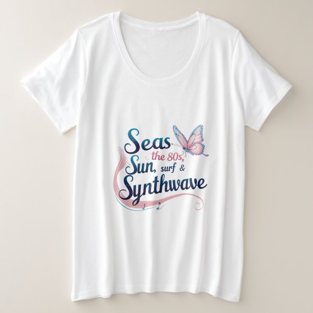 Seas the 80s – Butterfly Synthwave Dream Tee  (Design Front)