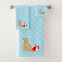 Seas the Day Beach Dogs Blue Towel Set