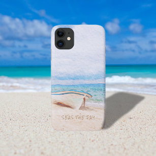 Seas The Day Beached Fishing Boat iPhone 11 Case
