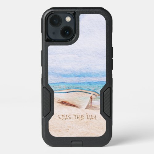 Seas The Day Beached Fishing Boat iPhone 13 Case