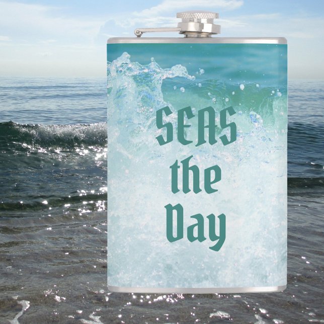 SEAS the Day Breaking Ocean Waves Flask (Creator Uploaded)