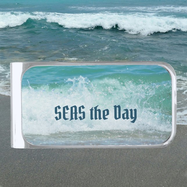 Seas the Day Breaking Wave Silver Finish Money Clip (Creator Uploaded)