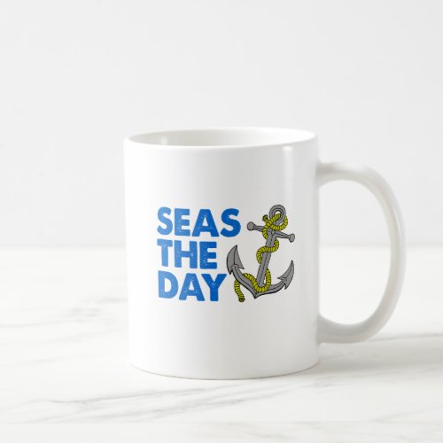 Seas The Day Cartoon Anchor Mug