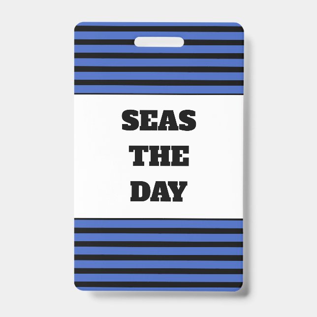 Seas The Day Cruise Vacation Cabin Key Lanyard Badge (Front)