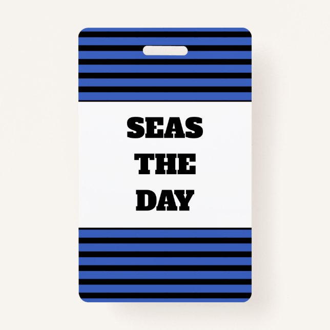 Seas The Day Cruise Vacation Cabin Key Lanyard Badge (Front)