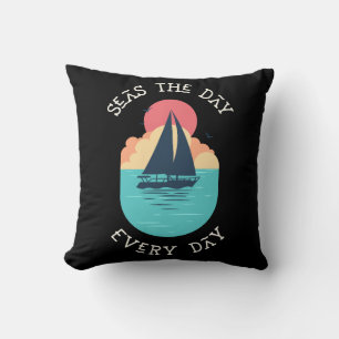 Seas the Day Everyday / Beach Life Throw Pillow