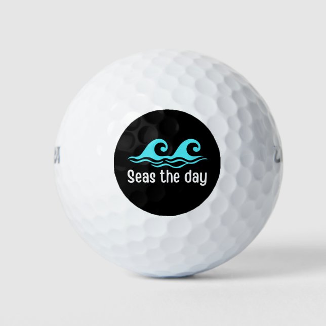 Seas The Day  Funny Ocean Golf Balls (Front)