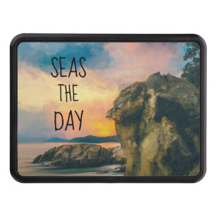 Seas the Day Inspirational Trailer Hitch Cover