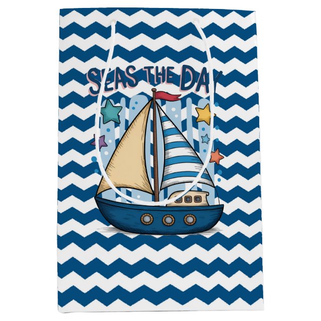 Seas The Day  Medium Gift Bag (Front)
