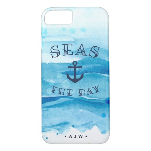 Seas the Day  Monogram iPhone 87 Case