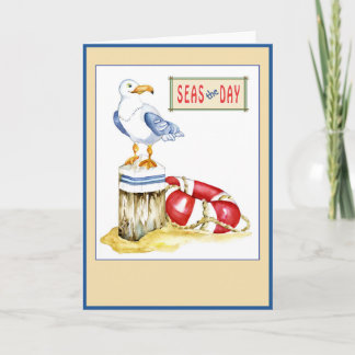 Seas The Day Nautical 5x7 Card - Blank