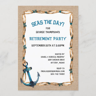 Seas the Day Nautical Retirement Invitation