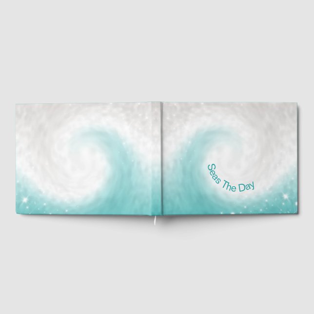 "Seas the Day" Ocean wave Guest Book (Full)