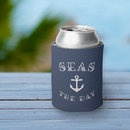 Seas the Day  Personalized Beach House or Boat Can Cooler