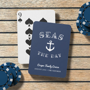 Seas the Day   Personalized Family Vacation Playing Cards