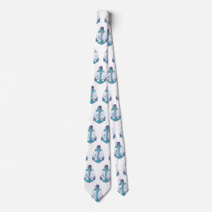 Seas The Day Pirate Anchor Neck Tie