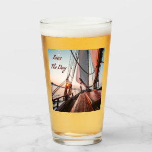 Seas The Day Sailing Boating Ocean Glass