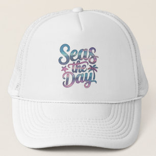 Seas the Day Summer Ocean Beach Boating Sailing Trucker Hat