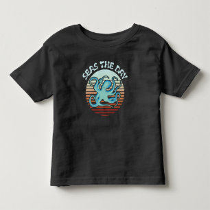 Seas The Day Summer Vibes Octopus Toddler T-shirt