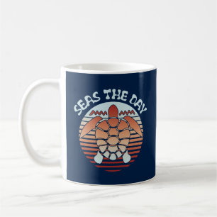 Seas The Day   Summer Vibes Turtle Coffee Mug