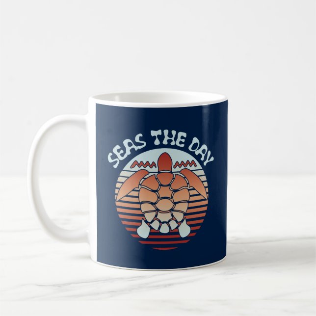 Seas The Day | Summer Vibes Turtle Coffee Mug (Left)