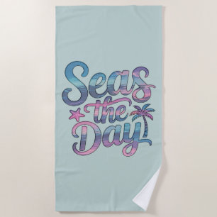 Seas the Day Tropical Beach Summer Sailing Fun Towel