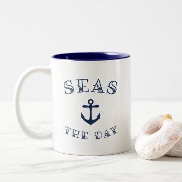 Seas the Day Two-Tone Coffee Mug Seas the Day Two-Tone Coffee Mug