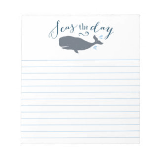 Seas the Day Vintage Whale Notepad