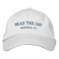 Seas The Day Hat - Embroidered Summer, Beach, Vacation, Party