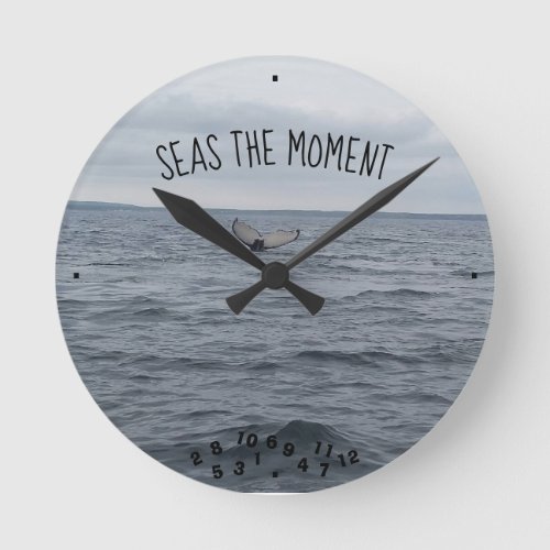 Seas The Moment Ocean Nature Whales Tail Round Clock