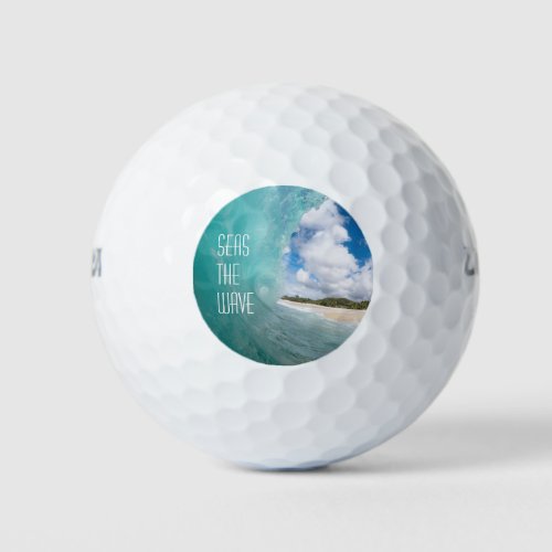 Seas The Wave Tropical Ocean Motto Golf Balls